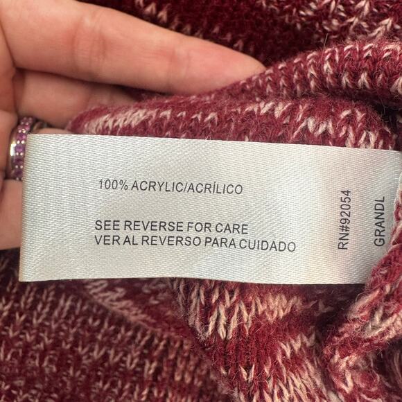 Madison Lilly Women’s Burgundy Heathered Crewneck Sweater Size M Crisscross Back - Picture 10 of 11